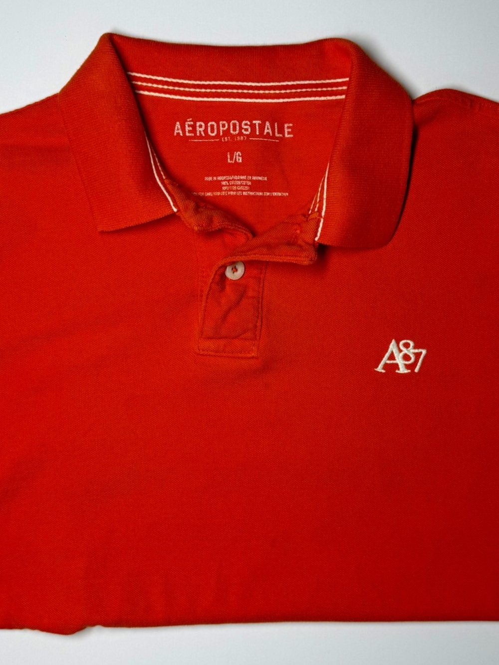 Aeropostale Men’s Logo Polo Shirt Orange‎ Size L